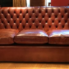 Leather 3-Seater Buttoned Knole Sofa
